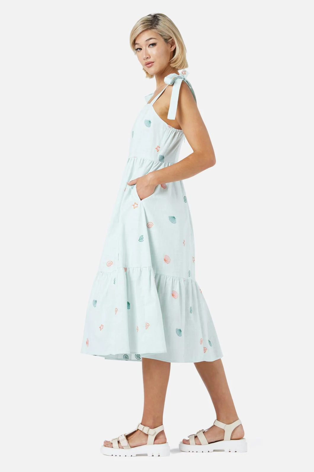 Shells Emb Midi Dress - Image 3